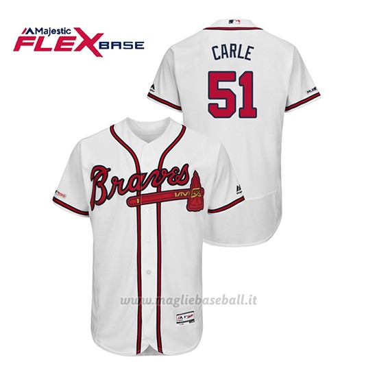 Maglia Baseball Uomo Atlanta Braves Shane Carle 150th Aniversario Patch Flex Base Bianco